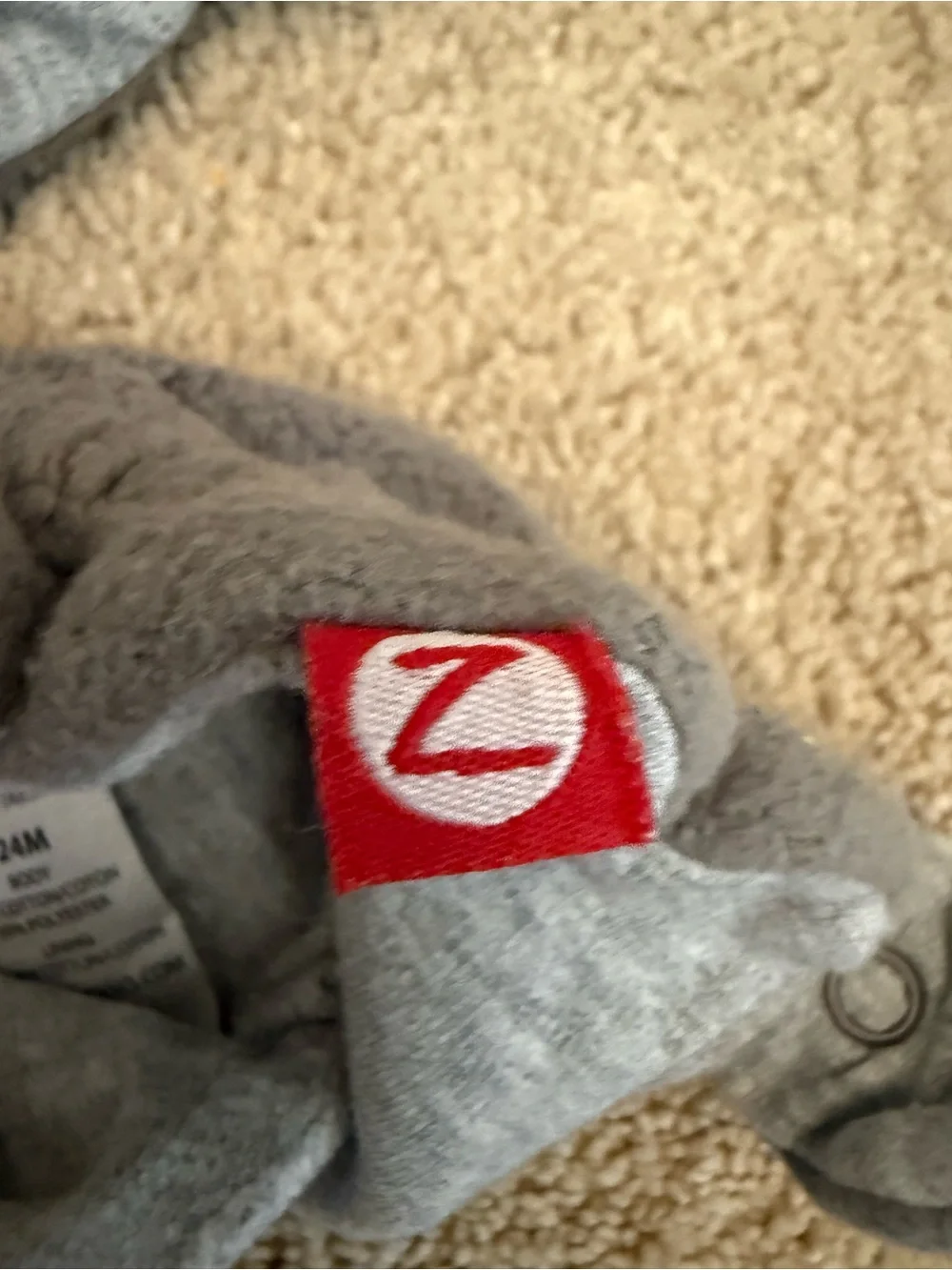 Zutano Kids Fleece Slippers in Light Blue, Gray & Cream